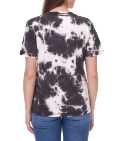 Tops & T-Shirts*Mercedes-Benz AMG Petronas F1 Tie Dye Damen Baumwoll-Shirt Rundhals-Shirt mit Team- und Sponsoren-Logos T-Shirt im Batik Look 701225035 Braun oder Schwarz