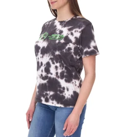 Tops & T-Shirts*Mercedes-Benz AMG Petronas F1 Tie Dye Damen Baumwoll-Shirt Rundhals-Shirt mit Team- und Sponsoren-Logos T-Shirt im Batik Look 701225035 Braun oder Schwarz