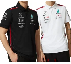 Hemden & Poloshirts*Mercedes-Benz AMG Petronas F1 2023 Team-Poloshirt Herren Motorsport-Shirt Kurzarm-Shirt 701223408 oder Schwarz Weiß