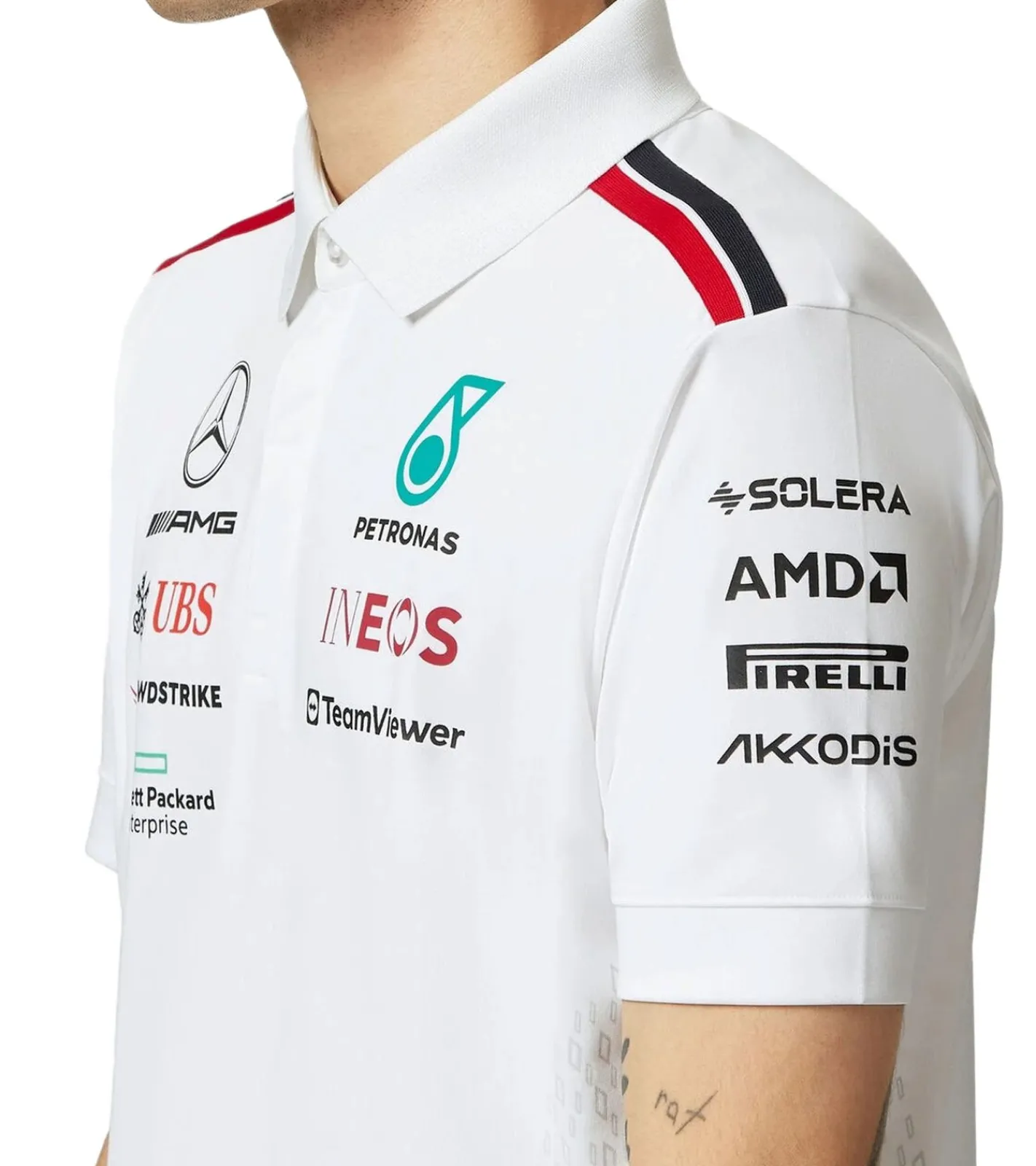 Hemden & Poloshirts*Mercedes-Benz AMG Petronas F1 2023 Team-Poloshirt Herren Motorsport-Shirt Kurzarm-Shirt 701223408 oder Schwarz Weiß