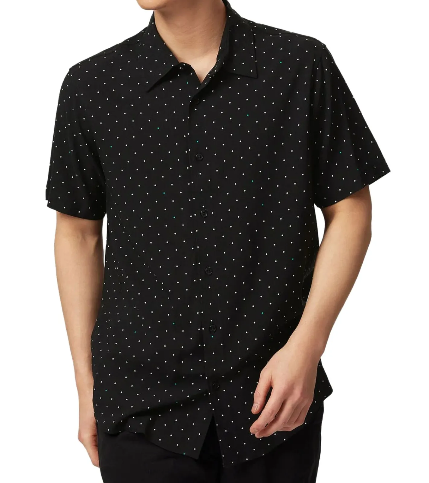 Hemden & Poloshirts*Mercedes-Benz AMG Petronas F1 MAPF1 FW Polka Dot Herren Hemd gepunktetes Kurzarm-Hemd 701222323 001 Schwarz