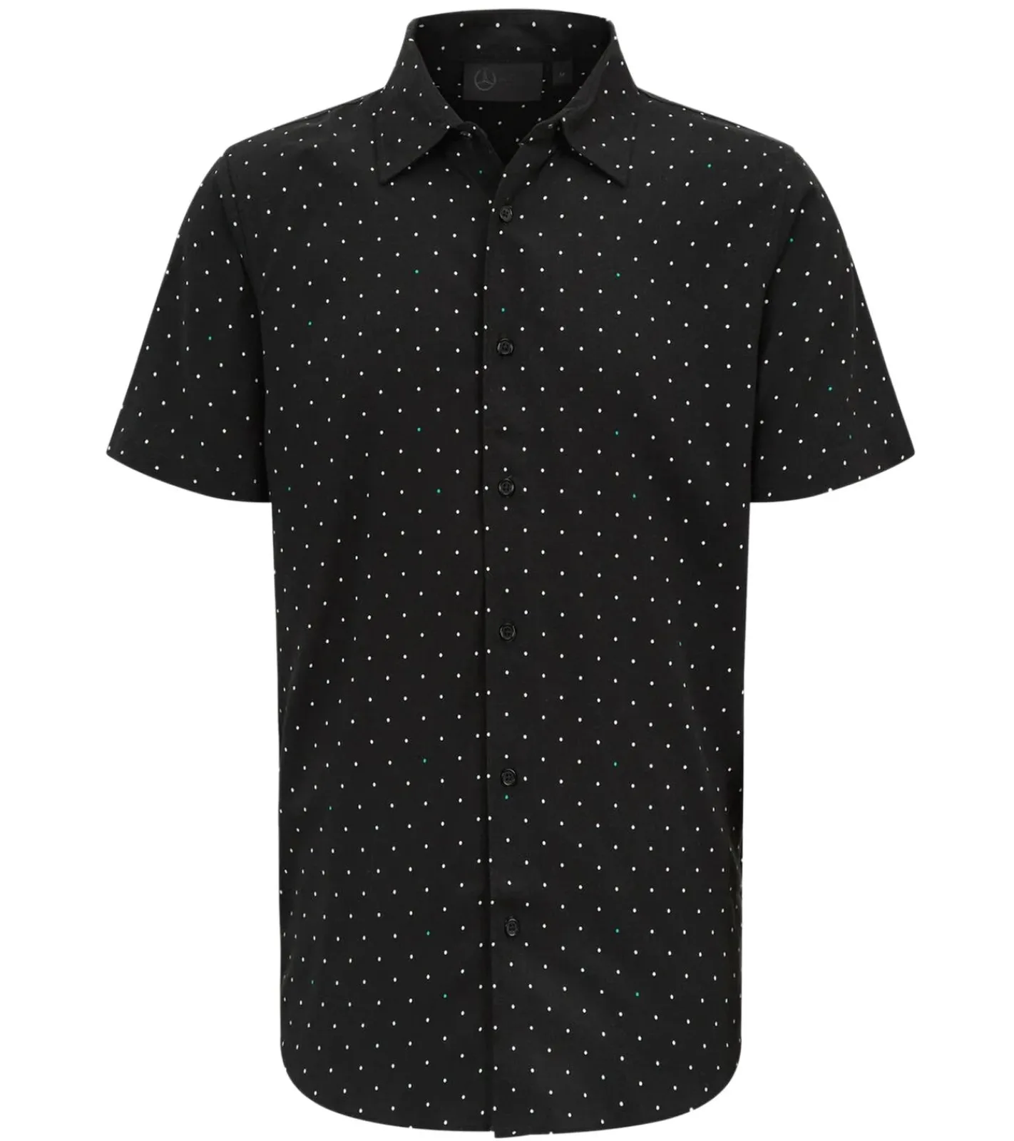 Hemden & Poloshirts*Mercedes-Benz AMG Petronas F1 MAPF1 FW Polka Dot Herren Hemd gepunktetes Kurzarm-Hemd 701222323 001 Schwarz