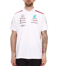 Hemden & Poloshirts*Mercedes-Benz AMG Petronas F1 2023 Team-Poloshirt Herren Motorsport-Shirt Kurzarm-Shirt 701223408 002 Weiß