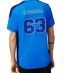T-Shirts & Tank Tops*Mercedes-Benz AMG Petronas F1 MAPF1 FW George Russell Herren Basic T-Shirt mit GR63-Print Alltags-Shirt 701222311 001 Blau