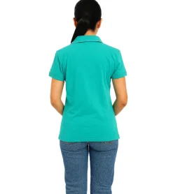 Poloshirts & Blusen*Mercedes-Benz AMG Petronas F1 MAPF1 Polo Damen Baumwoll-Shirt Polo-Shirt mit Team-Logos und farblichen Akzenten Kurzarm-Shirt 701227044 Türkis-Grün oder Schwarz