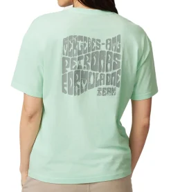 Tops & T-Shirts*Mercedes-Benz AMG Petronas F1 Retro Damen T-Shirt mit großem AMG Petronas Rückenschriftzug Baumwoll-Shirt 701225452 001 Mintgrün