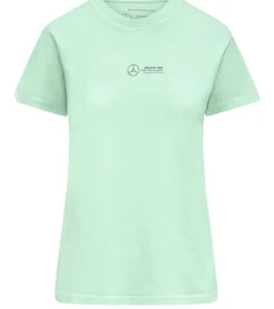 Tops & T-Shirts*Mercedes-Benz AMG Petronas F1 Retro Damen T-Shirt mit großem AMG Petronas Rückenschriftzug Baumwoll-Shirt 701225452 001 Mintgrün