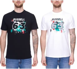 T-Shirts & Tank Tops*Mercedes-Benz AMG Petronas F1 MAPF1 FW George #63 Herren Baumwoll-Shirt mit George Russel Print Rundhals-Shirt 701220866 Schwarz oder Weiß
