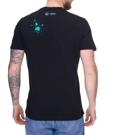 T-Shirts & Tank Tops*Mercedes-Benz AMG Petronas F1 MAPF1 FW George #63 Herren Baumwoll-Shirt mit George Russel Print Rundhals-Shirt 701220866 Schwarz oder Weiß