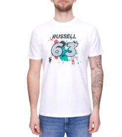T-Shirts & Tank Tops*Mercedes-Benz AMG Petronas F1 MAPF1 FW George #63 Herren Baumwoll-Shirt mit George Russel Print Rundhals-Shirt 701220866 Schwarz oder Weiß