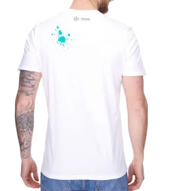 T-Shirts & Tank Tops*Mercedes-Benz AMG Petronas F1 MAPF1 FW George #63 Herren Baumwoll-Shirt mit George Russel Print Rundhals-Shirt 701220866 Schwarz oder Weiß