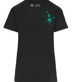 Tops & T-Shirts*Mercedes-Benz AMG Petronas F1 Lewis Damen T-Shirt mit Lewis Hamilton Schriftzug 44 Baumwoll-Shirt 701218889 001 Schwarz