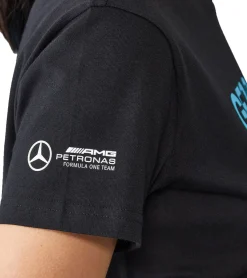 Tops & T-Shirts*Mercedes-Benz AMG Petronas F1 MAPF Damen T-Shirt Baumwoll-Shirt Kurzarm-Shirt 70122712 George Russell oder Lewis Hamilton Schwarz