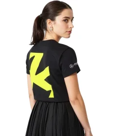 Tops & T-Shirts*Mercedes-Benz AMG Petronas F1 MAPF Damen T-Shirt Baumwoll-Shirt Kurzarm-Shirt 70122712 George Russell oder Lewis Hamilton Schwarz