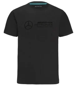 T-Shirts & Tank Tops*Mercedes-Benz AMG Petronas F1 Stealth Logo Herren T-Shirt mit großem Frontprint Baumwoll-Shirt 701219494 001 Schwarz
