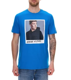 T-Shirts & Tank Tops|Große Größen*Mercedes-Benz AMG Petronas F1 MAPF1 Portrait Herren Baumwoll-Shirt mit George Russel Print Rundhals-Shirt 701222296 001 Blau