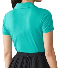 Poloshirts & Blusen*Mercedes-Benz AMG Petronas F1 MAPF1 Polo Damen Baumwoll-Shirt Polo-Shirt mit Team-Logos und farblichen Akzenten Kurzarm-Shirt 701227044 002 Türkis-Grün