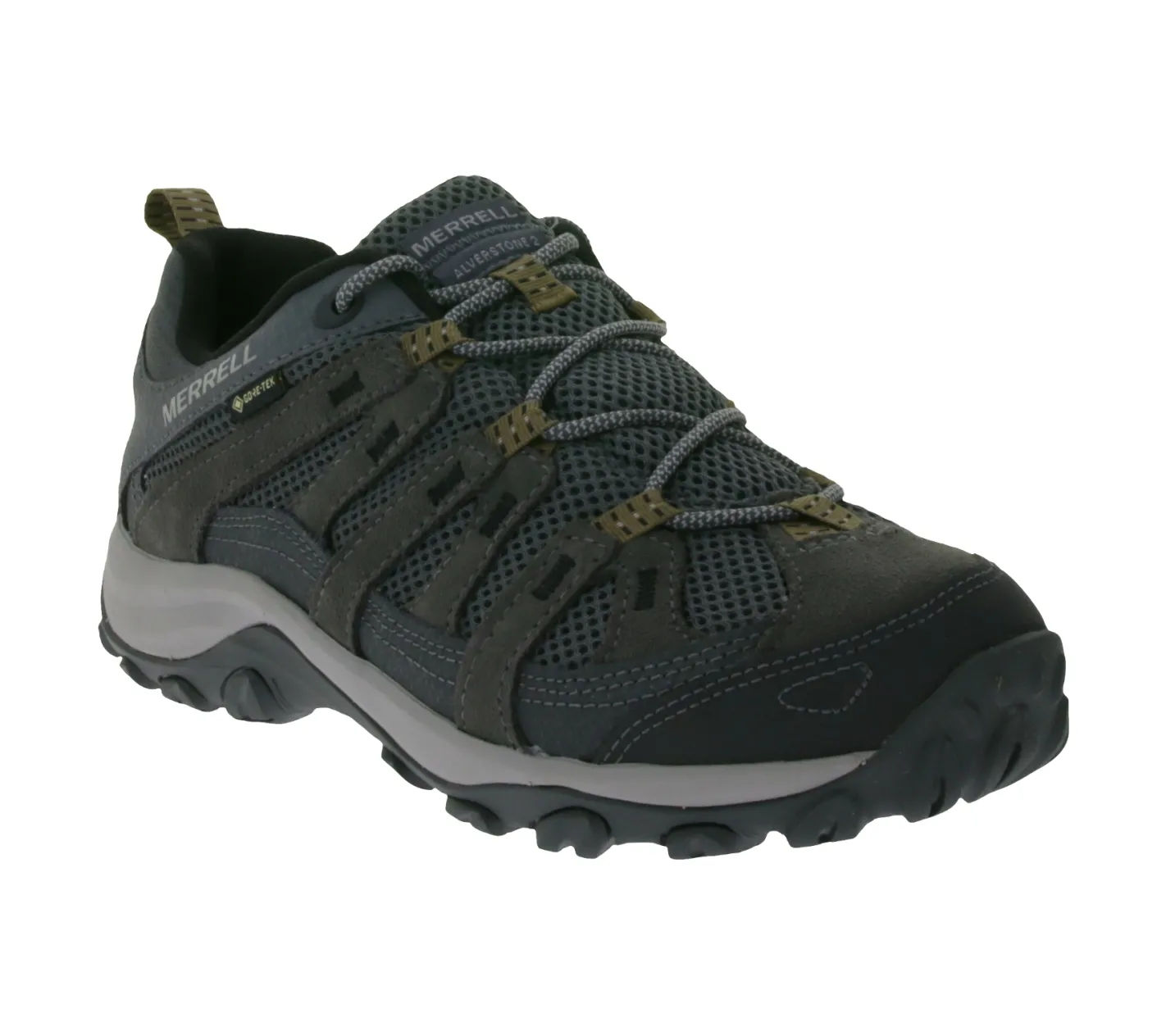 Laufschuhe & Joggingschuhe|Schnürschuhe & Halbschuhe*MERRELL Alverstone 2 Gore-Tex Herren Wanderschuhe wasserdichte GTX Outdoor-Schuhe mit Wechselfußbett Grau, Hellbraun oder Schwarz Grau/Braun