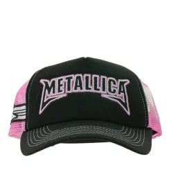 Caps & Mützen*Bio-Domes Headgear Metallica Metal-Band Baseball-Cap Baumwoll-Cap mit 窶朞etallica窶ütze 2528MET Schwarz/Rosa/Weiß