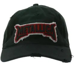 Caps & Mützen*BioworldMerch METALLICA Unisex Cap Baumwoll-Cap im Used Look mit gesticktem Logo Kopfbedeckung TC125114MET Schwarz