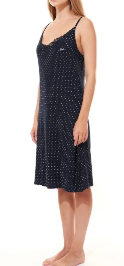 Bademode & Nachtwäsche*MEXX Damen Nachthemd Pyjama Langarm- oder Armloses Neglige in Blau oder Schwarz [Langarm] Blau/Weiß