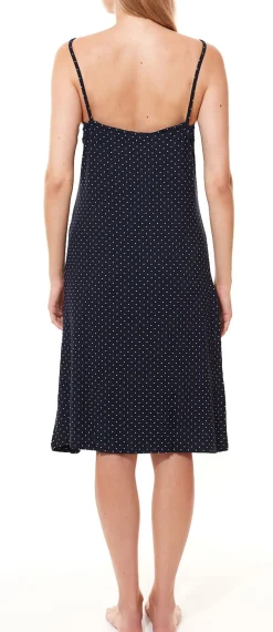 Bademode & Nachtwäsche*MEXX Damen Nachthemd Pyjama Langarm- oder Armloses Neglige in Blau oder Schwarz [Langarm] Blau/Weiß