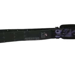 Gürtel*BioworldMerch MISFITS Gürtel der Punk-Band für Damen und Herren im Destroyed Look mit Totenköpfen Freizeit-Gürtel BT109173MIS4 Schwarz/Weiß/Lila