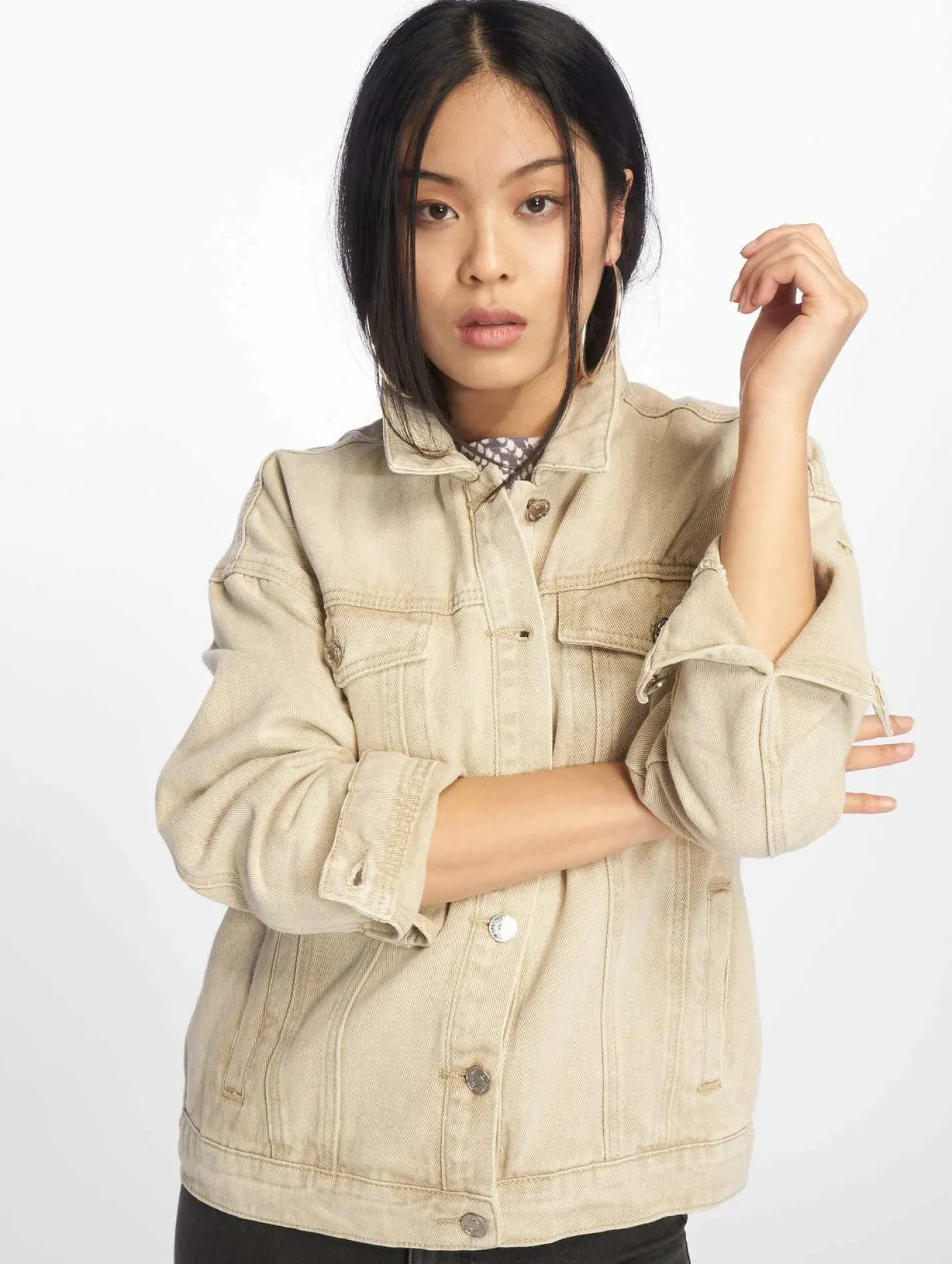 Mäntel & Jacken*Missguided Übergroße Jeansjacke in Sand