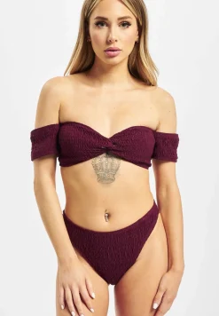 Bademode & Nachtwäsche*Missguided Crinkle Milkmaid-Bikini mit Unterteil in Rot