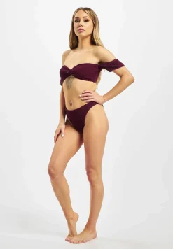 Bademode & Nachtwäsche*Missguided Crinkle Milkmaid-Bikini mit Unterteil in Rot