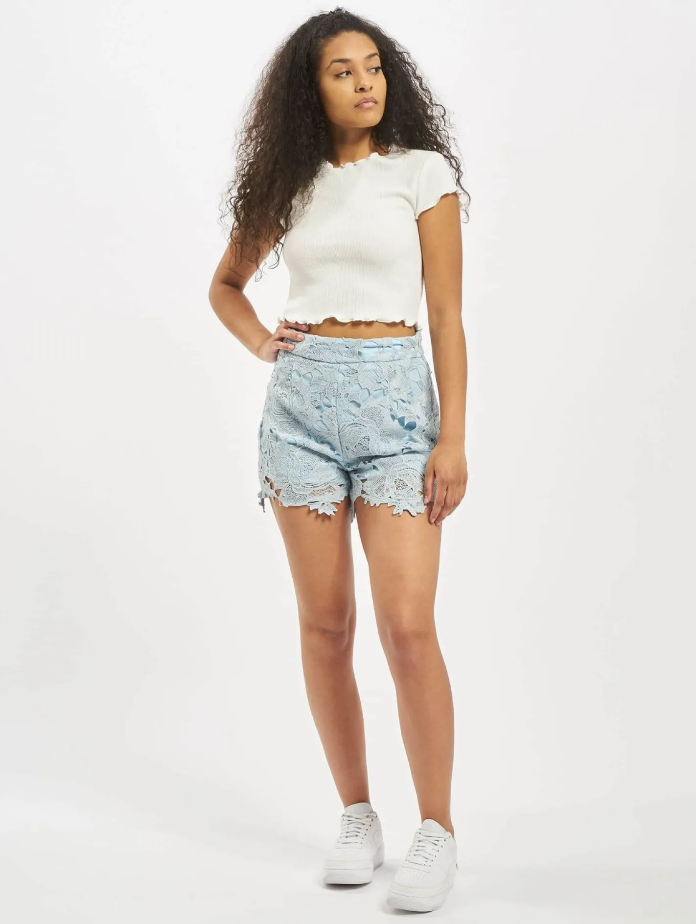 Shorts & Bermudas*Missguided Kombiteil Kurze Shorts aus Häkelspitze in Blau