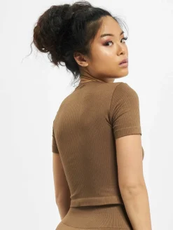 Tops & T-Shirts*Missguided Nahtloses Ripp-T-Shirt braun