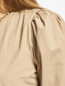 Kleider*Missguided Popeline-Hängerkleid mit V-Ausschnitt und Knopfleiste vorne, Braun