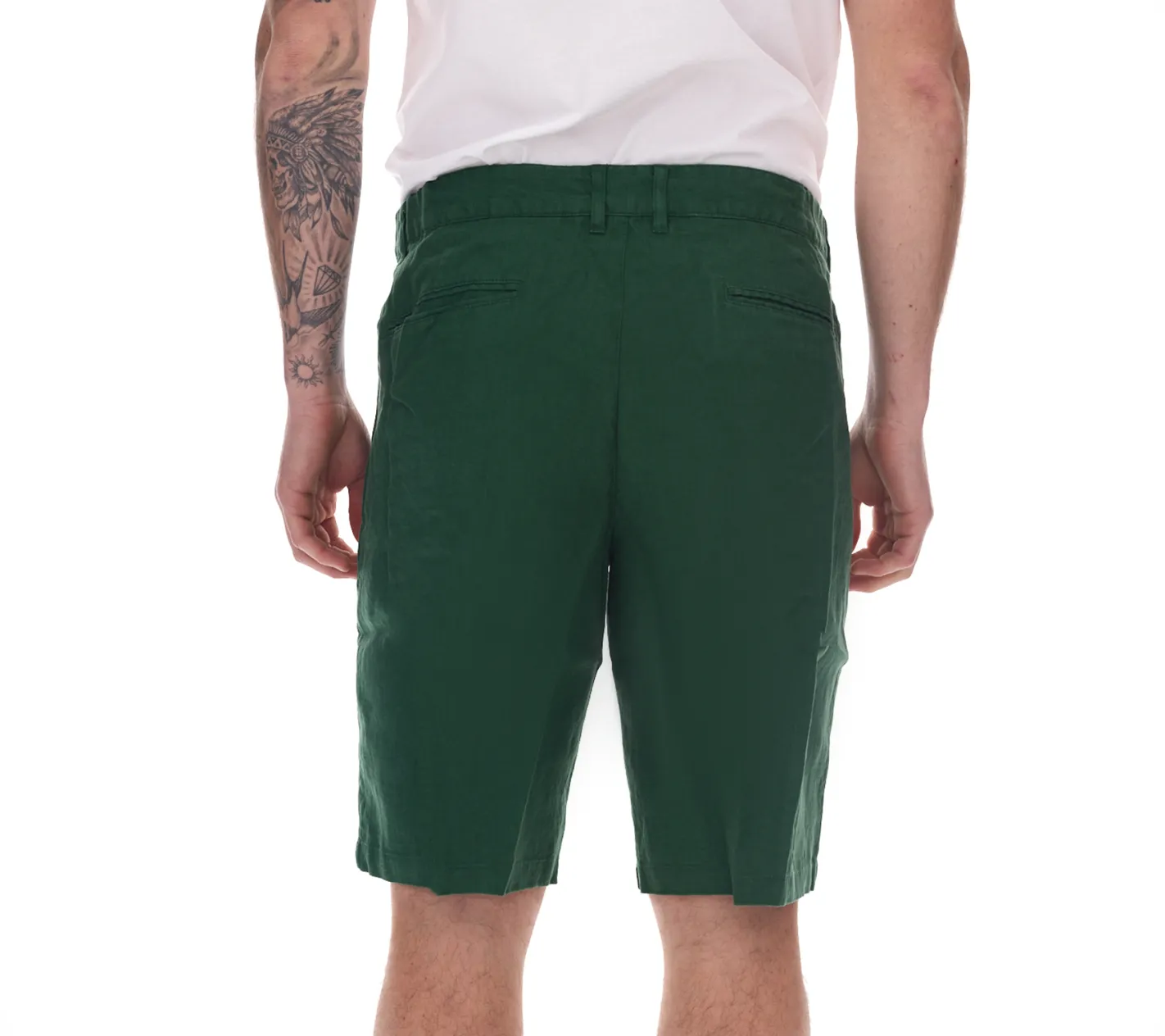 Shorts & Bermudas*O46bpx modische Herren Chino-Shorts Sommer-Bermuda aus Leinen Stoff-Shorts Große Größen 907519 Grün