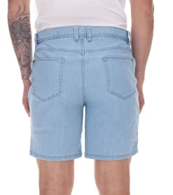Große Größen|Shorts & Bermudas*O46bpx modische Herren Stretch Jeans-Bermuda Denim-Shorts Regular-Fit im Nadelstreifen-Look 946959-922918 Dunkelblau oder Hellblau