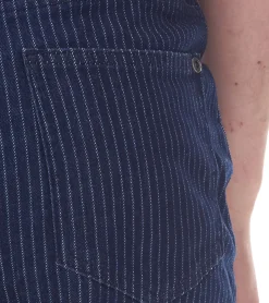 Große Größen|Shorts & Bermudas*O46bpx modische Herren Stretch Jeans-Bermuda Denim-Shorts Regular-Fit im Nadelstreifen-Look Große Größen 946959 Dunkel-Blau