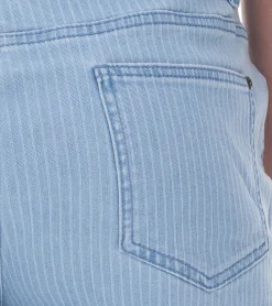 Große Größen|Shorts & Bermudas*O46bpx modische Herren Stretch Jeans-Bermuda Denim-Shorts Regular-Fit im Nadelstreifen-Look 922918 Hell-Blau