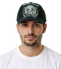 Caps & Mützen*BioworldMerch Motörhead Trucker-Cap Baseball-Cap Baumwoll-Cap mit Netzeinsatz Fan-Artikel TC110380MTR Schwarz/Weiß