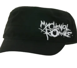 Caps & Mützen*BioworldMerch My Chemical Romance Unisex Cap Baumwoll-Cap im millitärischen Schnitt mit leicht gebogenen Schnitt Schwarz/Weiß
