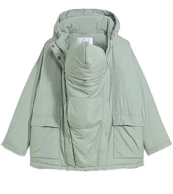 Große Größen|Mäntel & Jacken*O46bpx nachhaltige 3in1 Jacke Damen Schwangerschafts-Jacke Stepp-Jacke Umstandsmode mit Trageeinsatz 945524 Grün