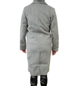 Mäntel & Jacken*O46bpx nachhaltige Long-Mantel Damen Alltags-Mantel in Wolloptik Basic-Mantel Langarm-Jacke 931881 Grau