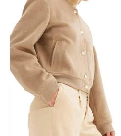 Große Größen|Mäntel & Jacken*O46bpx nachhaltiger Damen Blouson Bomber-Jacke mit Stehkragen Übergangs-Jacke 978057 Beige