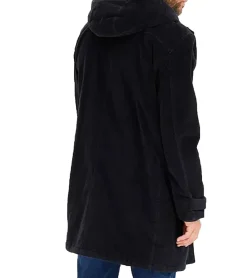 Jacken & Mäntel*O46bpx nachhaltiger Herren Dufflecoat wattierter Parka mit Kapuze Cord-Jacke 920857 Schwarz