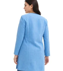 Große Größen|Mäntel & Jacken*O46bpx nachhaltiger 2in1 Mantel Damen Schwangerschafts-Jacke Umstands-Mantel Boucle-Jacke 912560 Hellblau