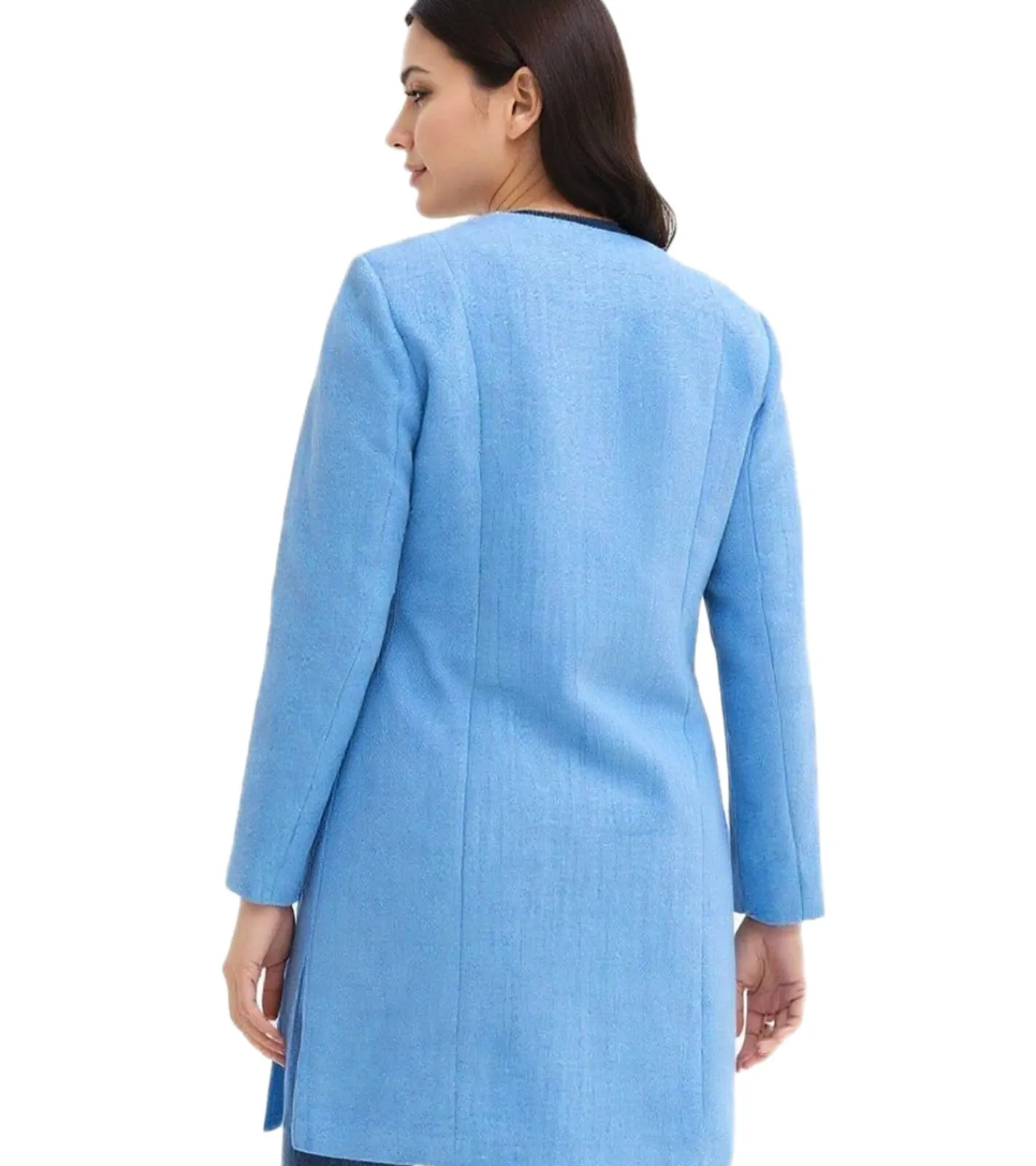 Große Größen|Mäntel & Jacken*O46bpx nachhaltiger 2in1 Mantel Damen Schwangerschafts-Jacke Umstands-Mantel Boucle-Jacke 912560 Hellblau