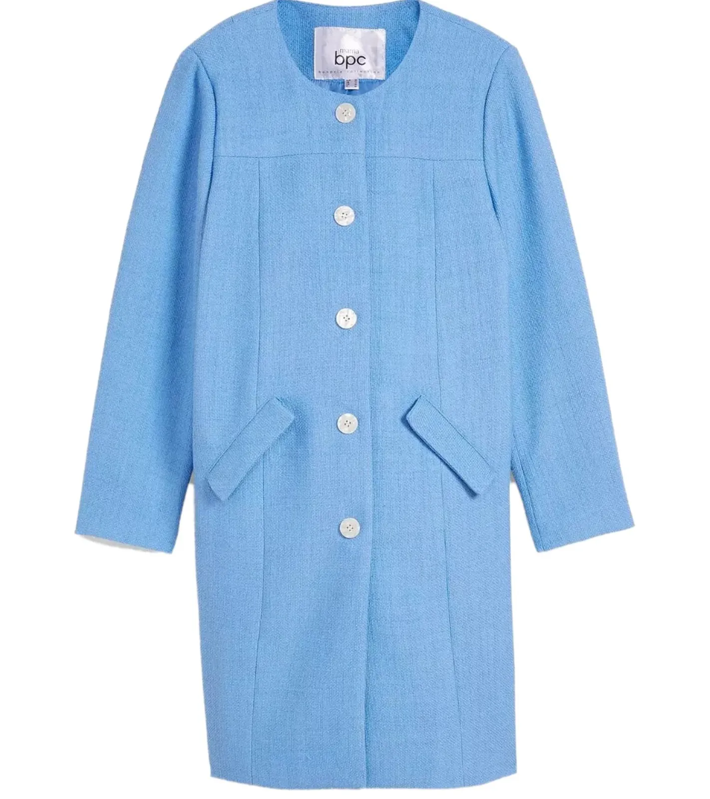 Große Größen|Mäntel & Jacken*O46bpx nachhaltiger 2in1 Mantel Damen Schwangerschafts-Jacke Umstands-Mantel Boucle-Jacke 912560 Hellblau