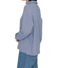 Pullover & Sweater*nanamica Damen Rollkragenpullover mit Streifen Langarm-Rollkragen Frühlings-Pullover SUHF163 Blau/Weiß