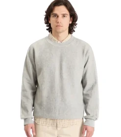 Pullover & Sweater*nanamica Herren Rundhals-Pullover Sweat-Shirt Herbst-Pullover Hellgrau