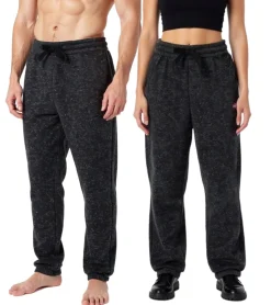 Sportunterbekleidung|Fitnessmode & Jogginghosen*NANGAPARBAT Strickfleece-Hose für Damen oder Herren Jogginghose mit Antipilling und Antistatik Freizeithose mit OEKO-TEX Standard 100 Grau/Schwarz