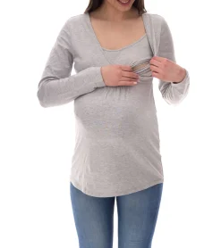 Sweater & Pullover*neun 9 monate Damen schlichtes Schwangerschafts-Shirt Umstands-Mode 44189220 Grau